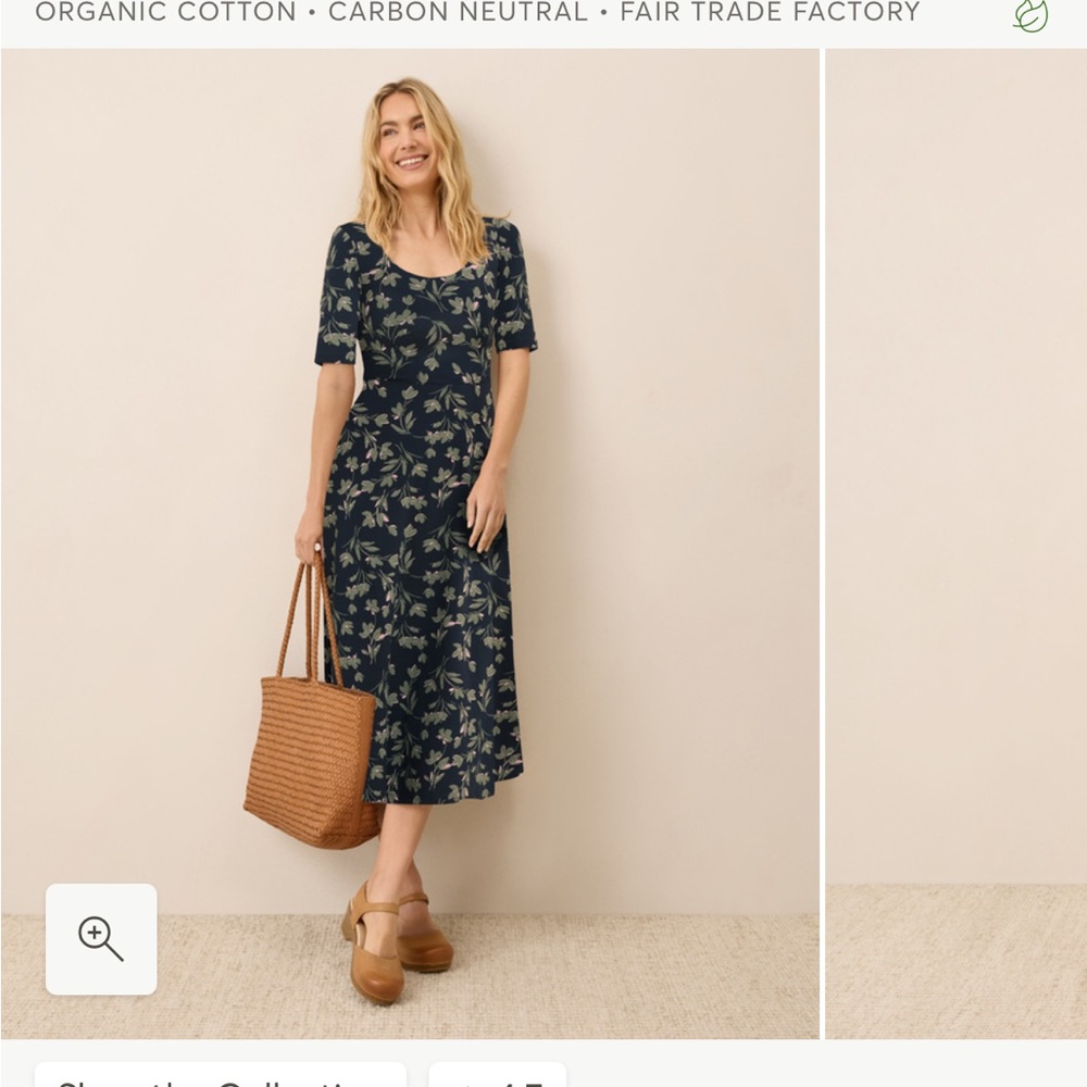 Pact 3/4 sleeve and back open dress